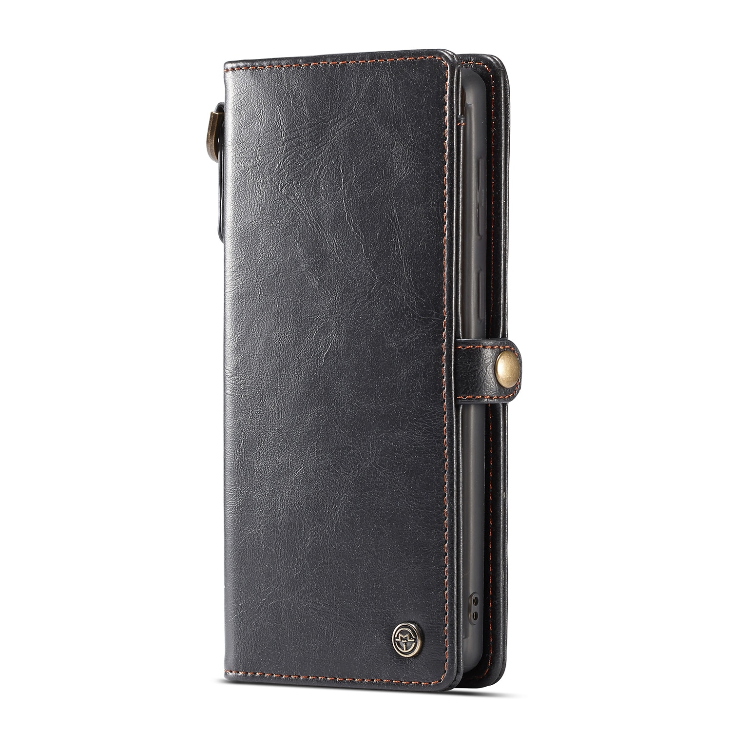 Husa Samsung Galaxy S20, CaseME, piele portofel, multifunctionala, buzunare carduri, bani, casti, chei, Negru