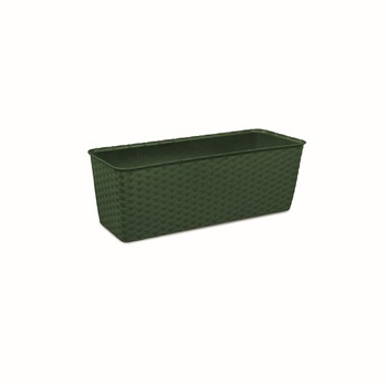 Jardiniera tip ratan, dimensiune 50x17 cm, verde inchis Jardiniera tip ratan, dimensiune 50x17 cm, verde inchis