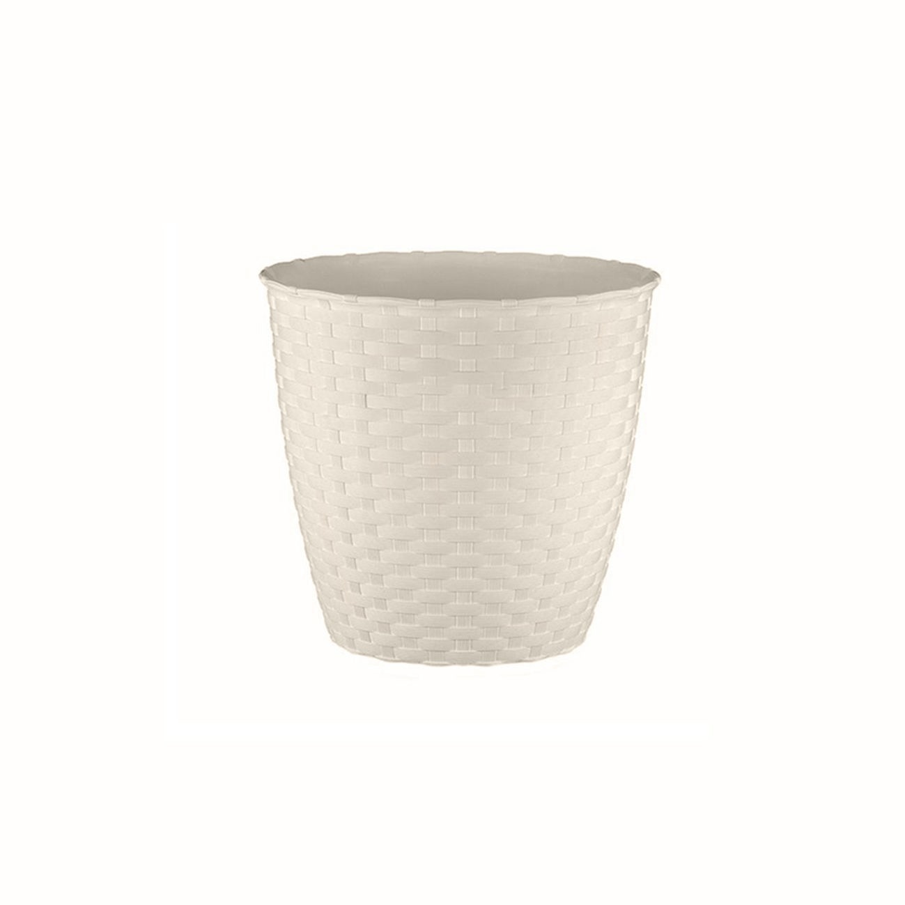 Ghiveci tip ratan diametru 29 cm, crem