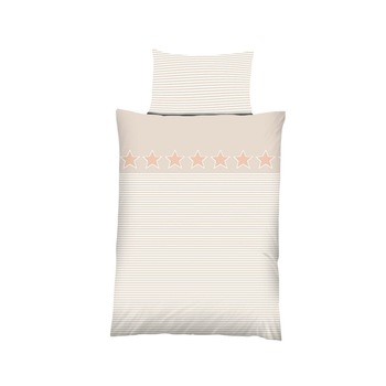 Lenjerie de pat copii, 2 piese, stelute crem, 100% bumbac, 100 x 135 cm, Home Dreams Lenjerie de pat copii, 2 piese, stelute crem, 100% bumbac, 100 x 135 cm, Home Dreams