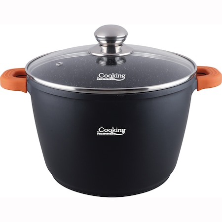 Oala din aluminiu turnat si capac Dark Line, inductie, 24x16.5 cm, 6.3 L