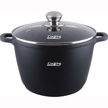 Oala din aluminiu turnat si capac Dark Line, inductie, 28x20 cm, 10 L Oala din aluminiu turnat si capac Dark Line, inductie, 28x20 cm, 10 L