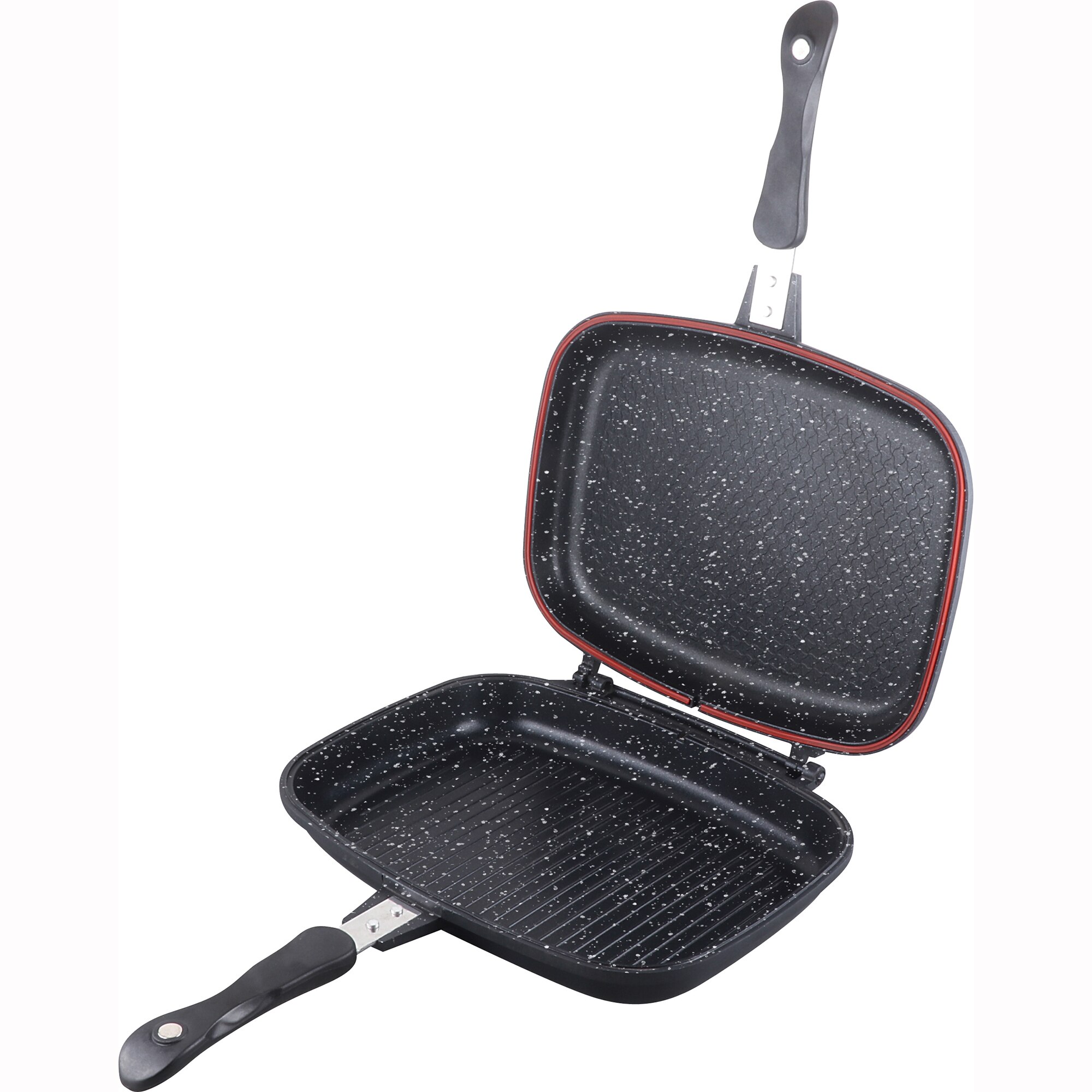 Tigaie grill dubla dreptunghiulara DarkLine, aluminiu, 32x24x7.5 cm