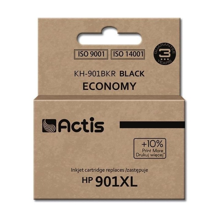 Actis HP 901XL kompatibilis tintapatron, fekete, CC656AE készülékhez