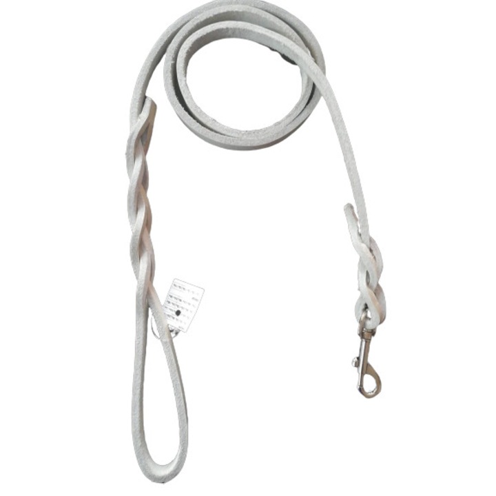 Повод за кучета от естествена кожа Manhatan 37, Телешки бокс, Ръчна изработка