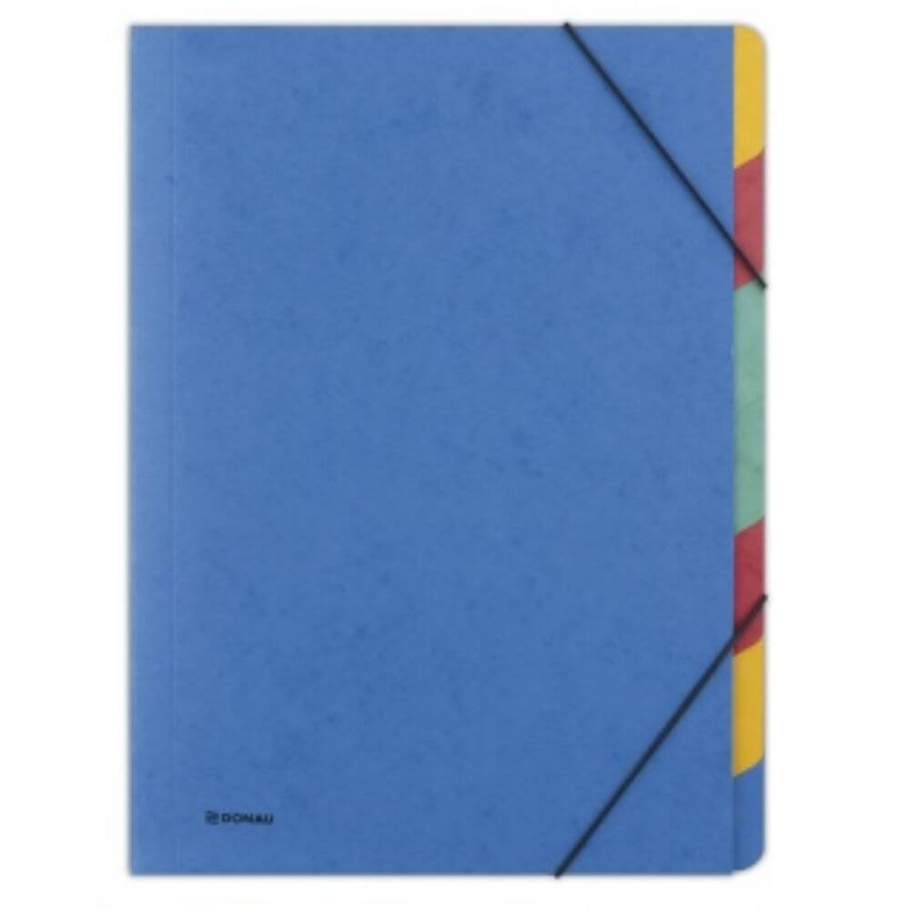 Mapa de Carton DONAU cu 7 Separatoare+Elastic, 260x343 mm, Culoare Albastra