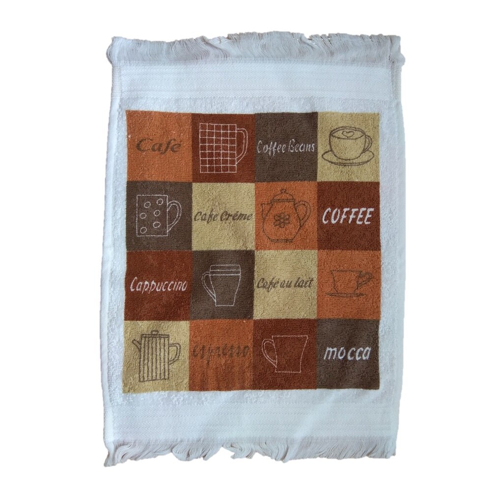 Prosop de bucatarie patterned, bumbac, COFFE CAPPUCCINO, 30x40 cm.