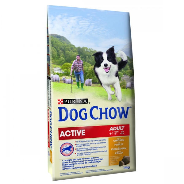 Hrana uscata pentru caini, Dog Chow Active, pui, 14 kg