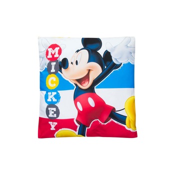 Perna cu doua fete, Colourful Mickey Mouse, multicolor, 30x30 cm Perna cu doua fete, Colourful Mickey Mouse, multicolor, 30x30 cm