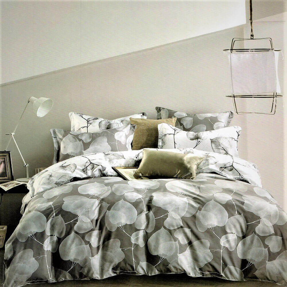 Set Lenjerie Bumbac Satinat, 6 Piese, Pat 2 Persoane, Transparent