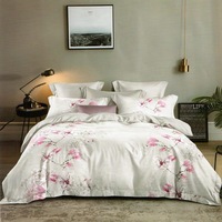 Set Lenjerie Bumbac Satinat, 6 Piese, Pat 2 Persoane, Magnolia