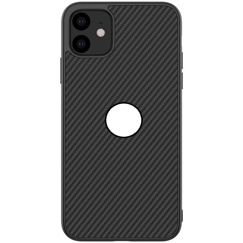 Husa ultra slim compatibila cu iPhone 11, Carbon Look, negru