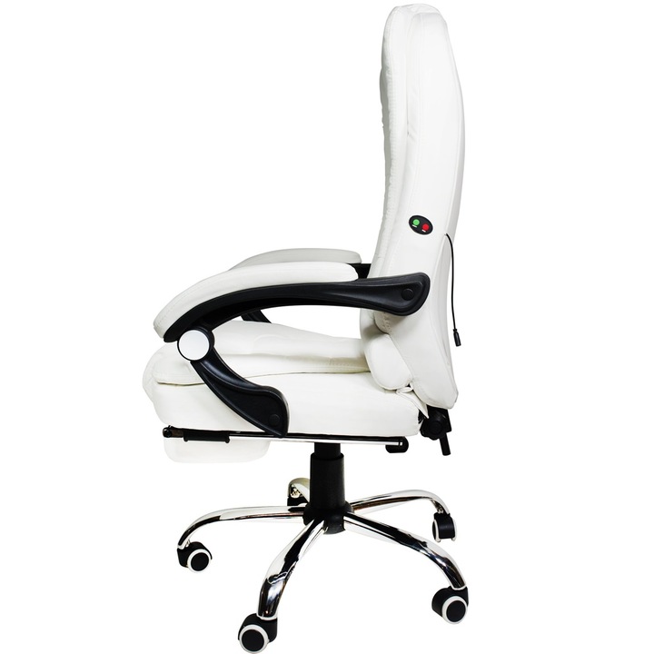 Scaun de birou ergonomic Elgo, P/ M, Alb