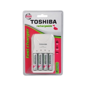 Incarcator rapid pentru 1-4 acumulatori AA, AAA / Ni-Mh + 4 acumulatori AA, 2000 mAh- Toshiba Incarcator rapid pentru 1-4 acumulatori AA, AAA / Ni-Mh + 4 acumulatori AA, 2000 mAh- Toshiba