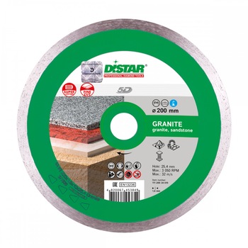Disc diamantat Distar Granite, Lama continua, Dimensiune 350 x 60 x 10 mm, Ucraina Profesional Disc diamantat Distar Granite, Lama continua, Dimensiune 350 x 60 x 10 mm, Ucraina Profesional