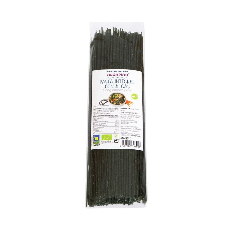 Spaghetti integrale cu alge marine bio 250g, Algamar