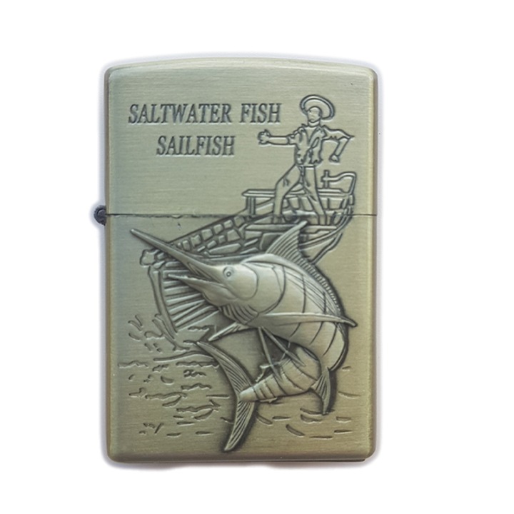 Запалка Zippo, Graveaza iubirea, 3D релеф, металик, риболов p3