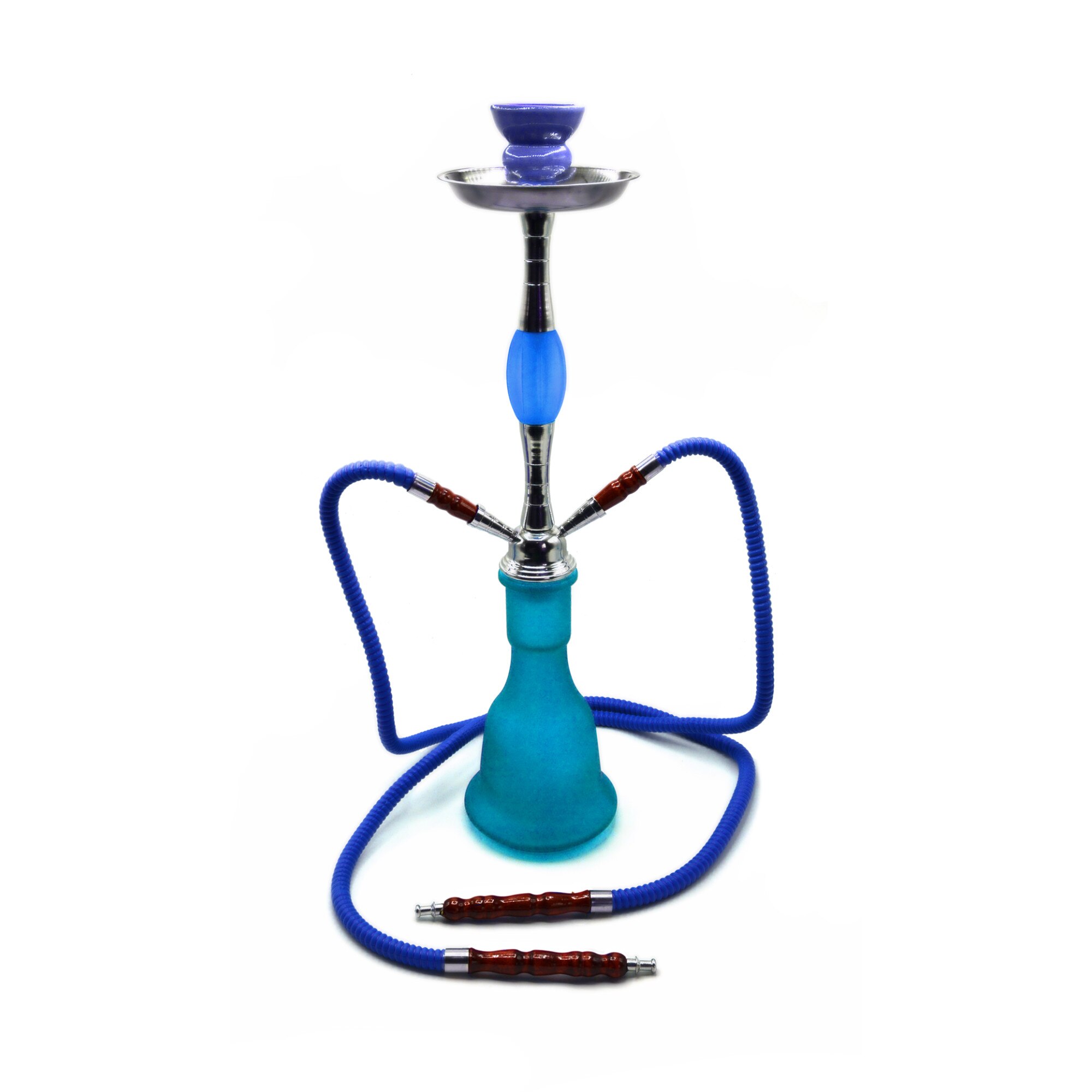 Narghilea Tobi, Matay, 2 furtunuri, Albastru, 54 cm