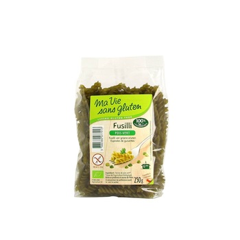 Paste Fusilli bio mazare verde - fara gluten, Ma vie sans gluten, 250g Paste Fusilli bio mazare verde - fara gluten, Ma vie sans gluten, 250g