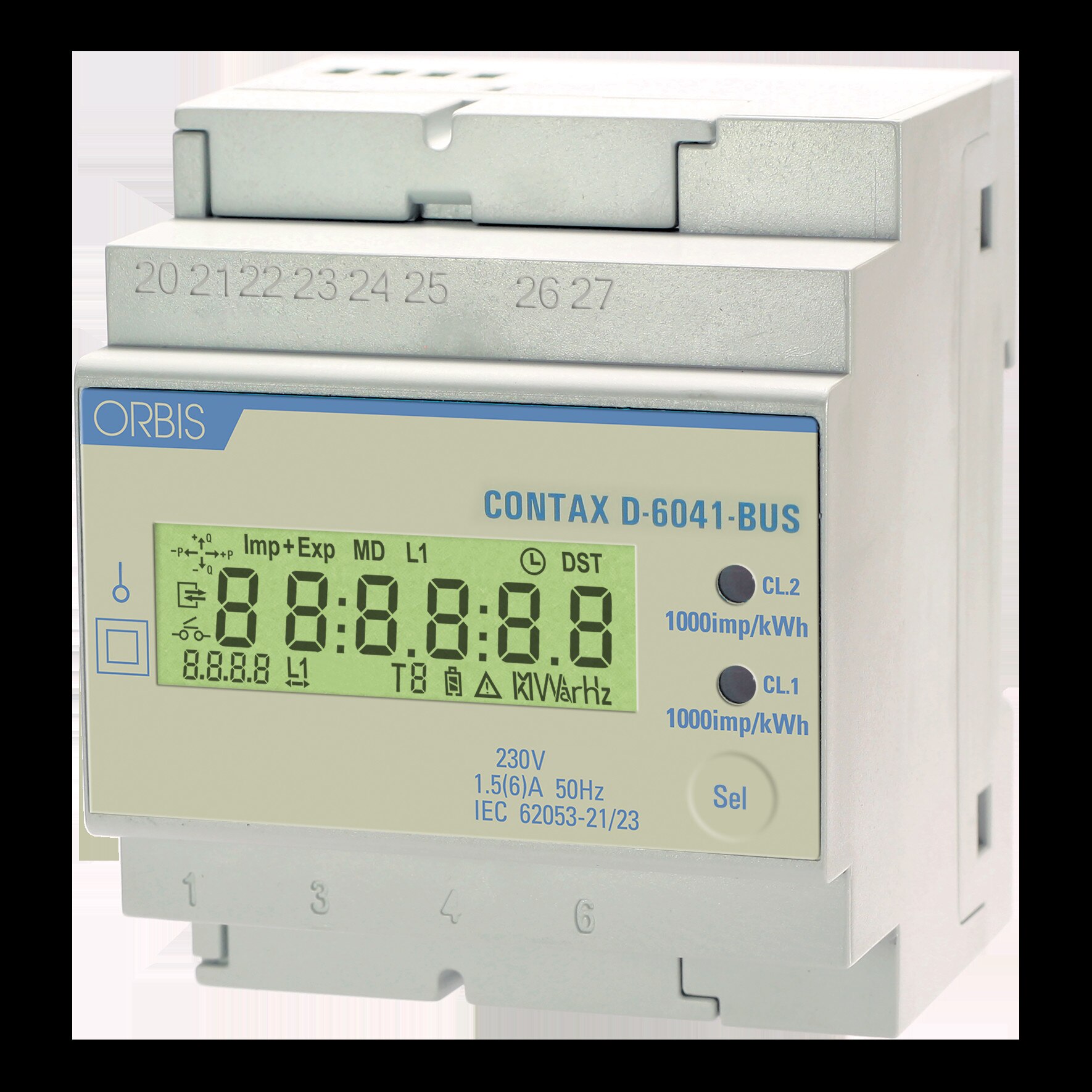Contor modular monofazat digital 60A Contax D-6041-BUS Orbis