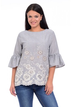 Bluza Dama In cu Broderie Albastra Bluza Dama In cu Broderie Albastra