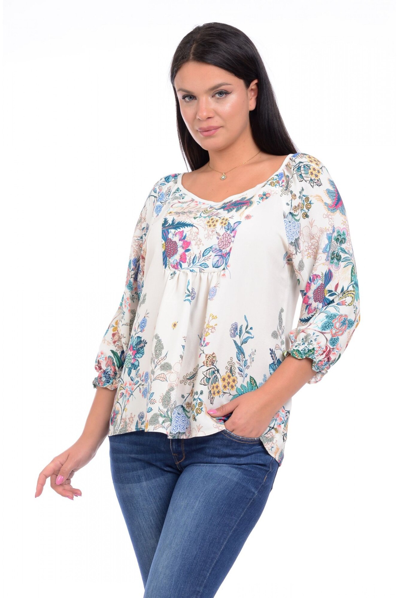 Bluza Dama Platca cu maneca bufanta Alba