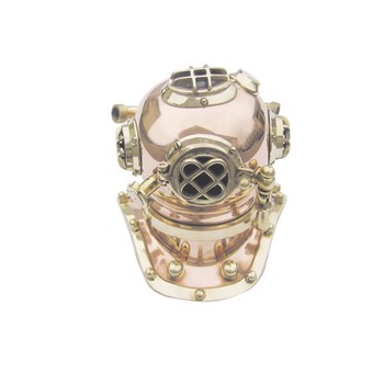 Casca de scafandru Sea Club decorativa , alama si arama, H 19cm Casca de scafandru Sea Club decorativa , alama si arama, H 19cm