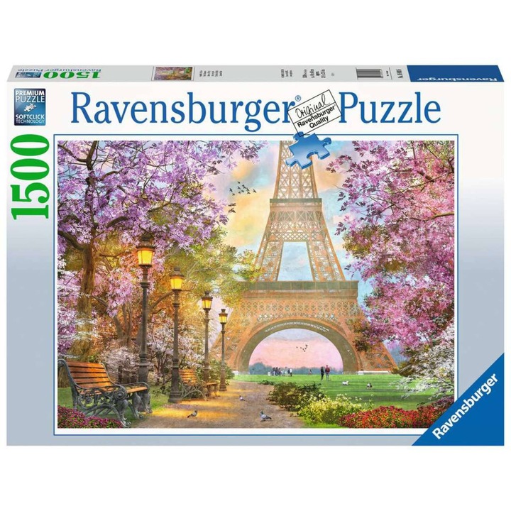 Puzzle Ravensburger - Alee romantica in Paris, 1500 piese