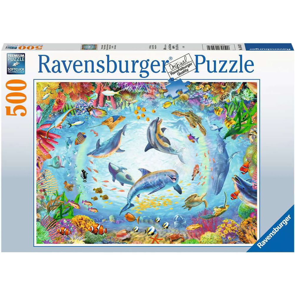 Puzzle Ravensburger - Delfini in ocean, 500 piese