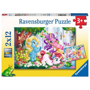 Puzzle Ravensburger - Unicorni magici, 2x12 piese Puzzle Ravensburger - Unicorni magici, 2x12 piese