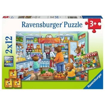 Puzzle Ravensburger - Magazin alimentar, 2x12 piese Puzzle Ravensburger - Magazin alimentar, 2x12 piese