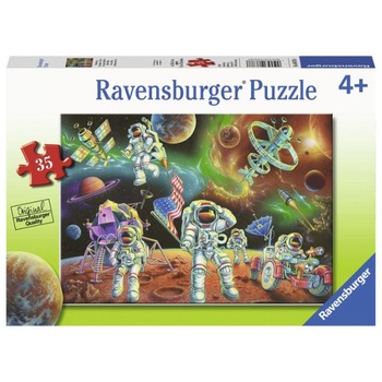 Puzzle Ravensburger - Astronauti pe luna, 35 piese Puzzle Ravensburger - Astronauti pe luna, 35 piese