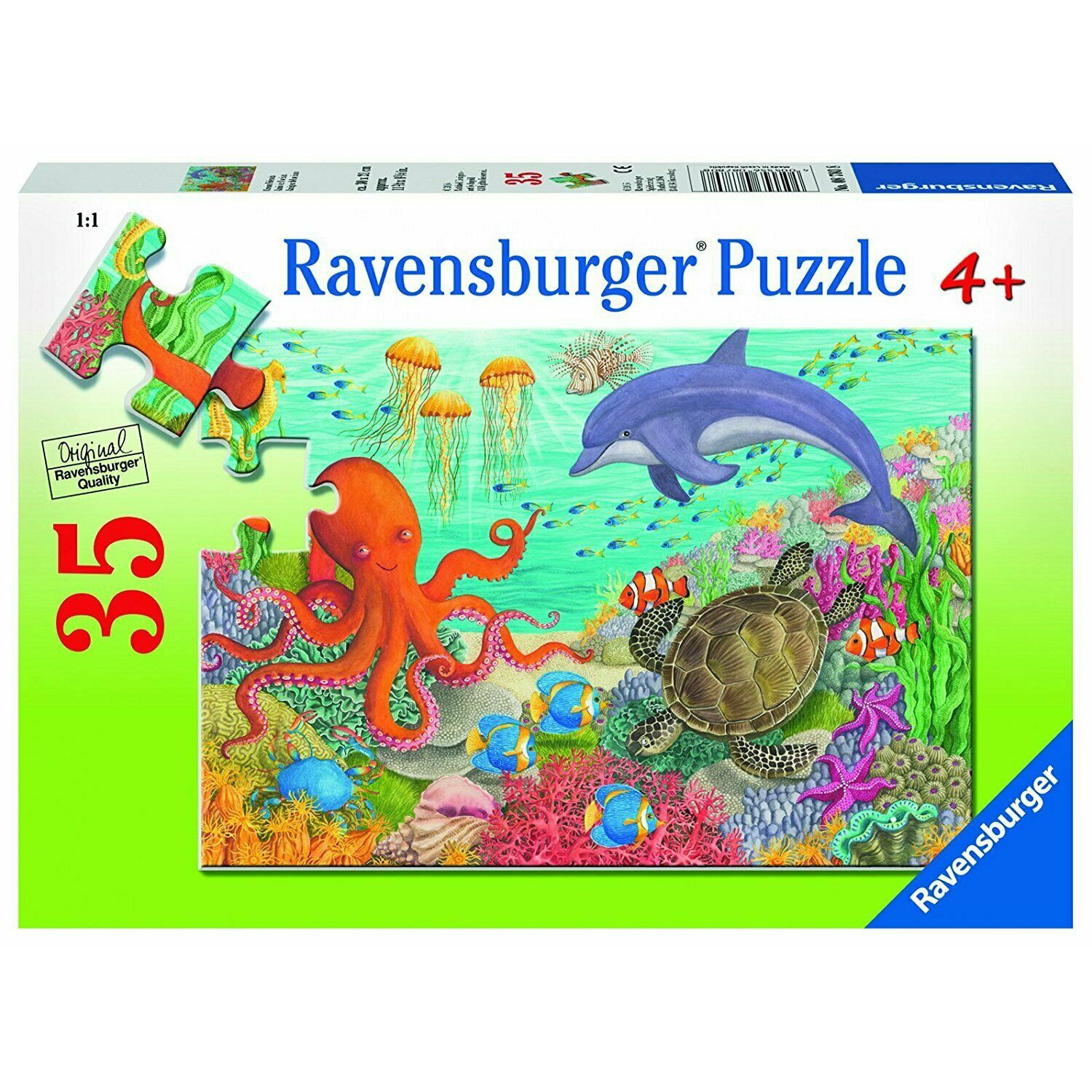 Puzzle Ravensburger - Animale din ocean, 35 piese