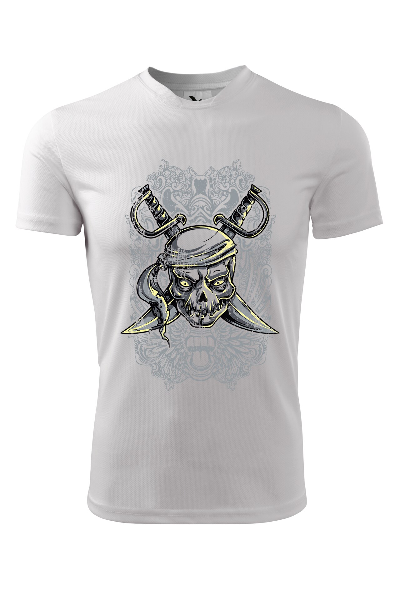 Tricou personalizat, Craniu Pirat, Adler, Alb