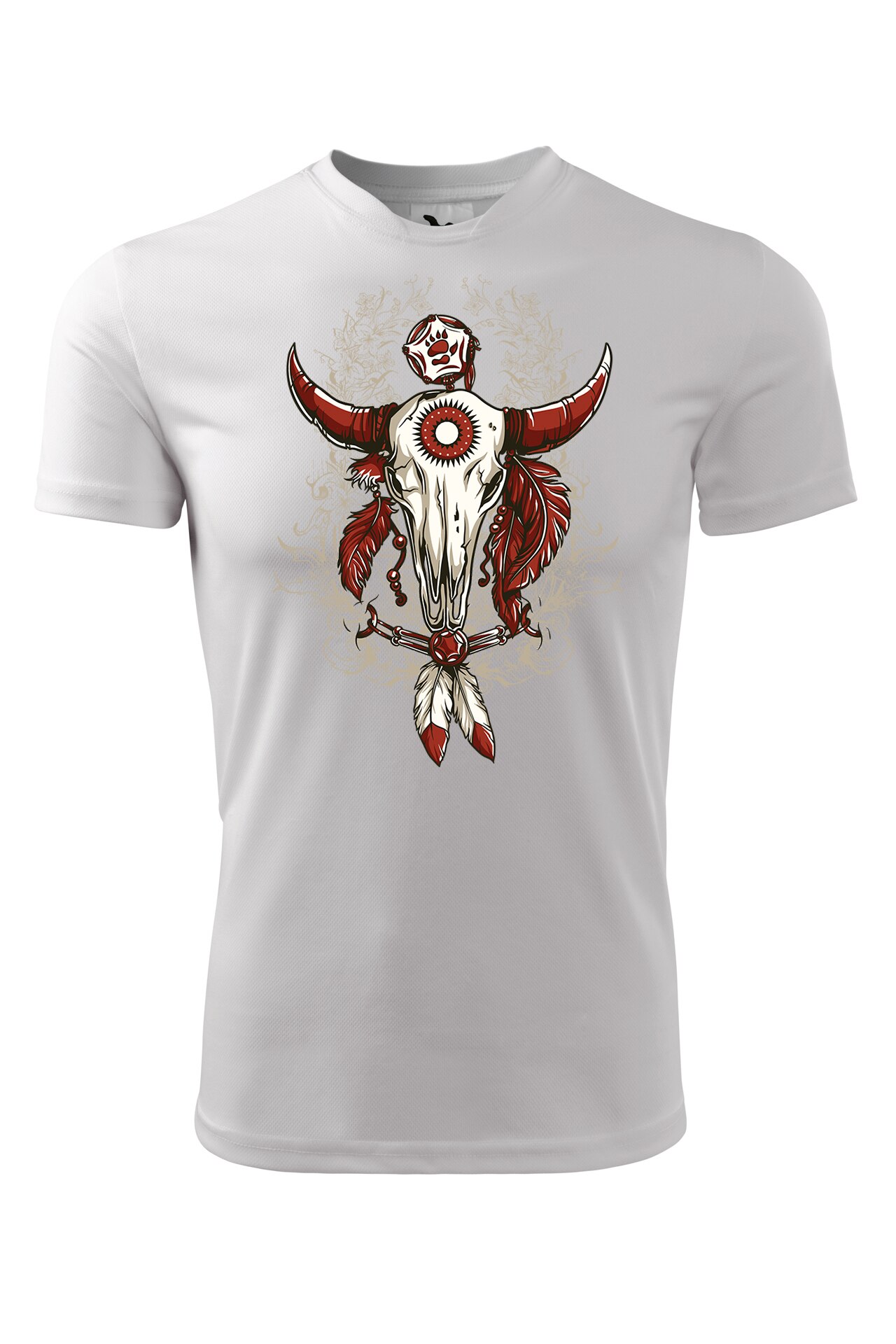 Tricou personalizat, Craniu Bizon, Adler, Alb