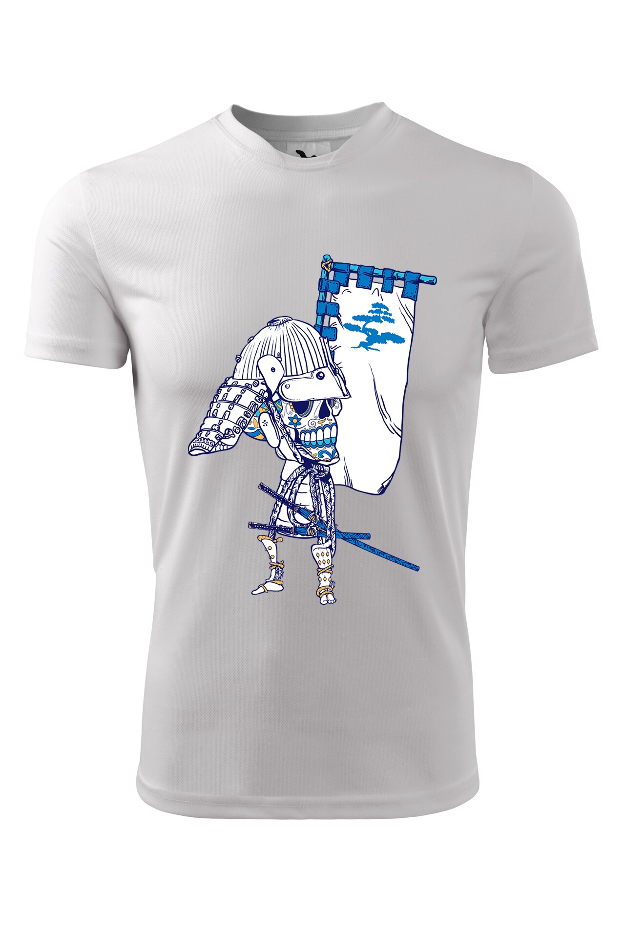 Tricou personalizat, Craniu Samurai, Adler, Alb