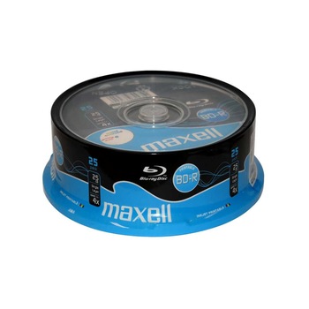 Blu-Ray Maxell Alb Printabil Inkjet, 4X, 25 Gb, Cake Box, 25 buc Blu-Ray Maxell Alb Printabil Inkjet, 4X, 25 Gb, Cake Box, 25 buc