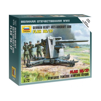 Macheta Militara Zvezda German Heavy Anti-Aircraft Gun Flak 36/37 1:72 ZVEZ 6158 Macheta Militara Zvezda German Heavy Anti-Aircraft Gun Flak 36/37 1:72 ZVEZ 6158