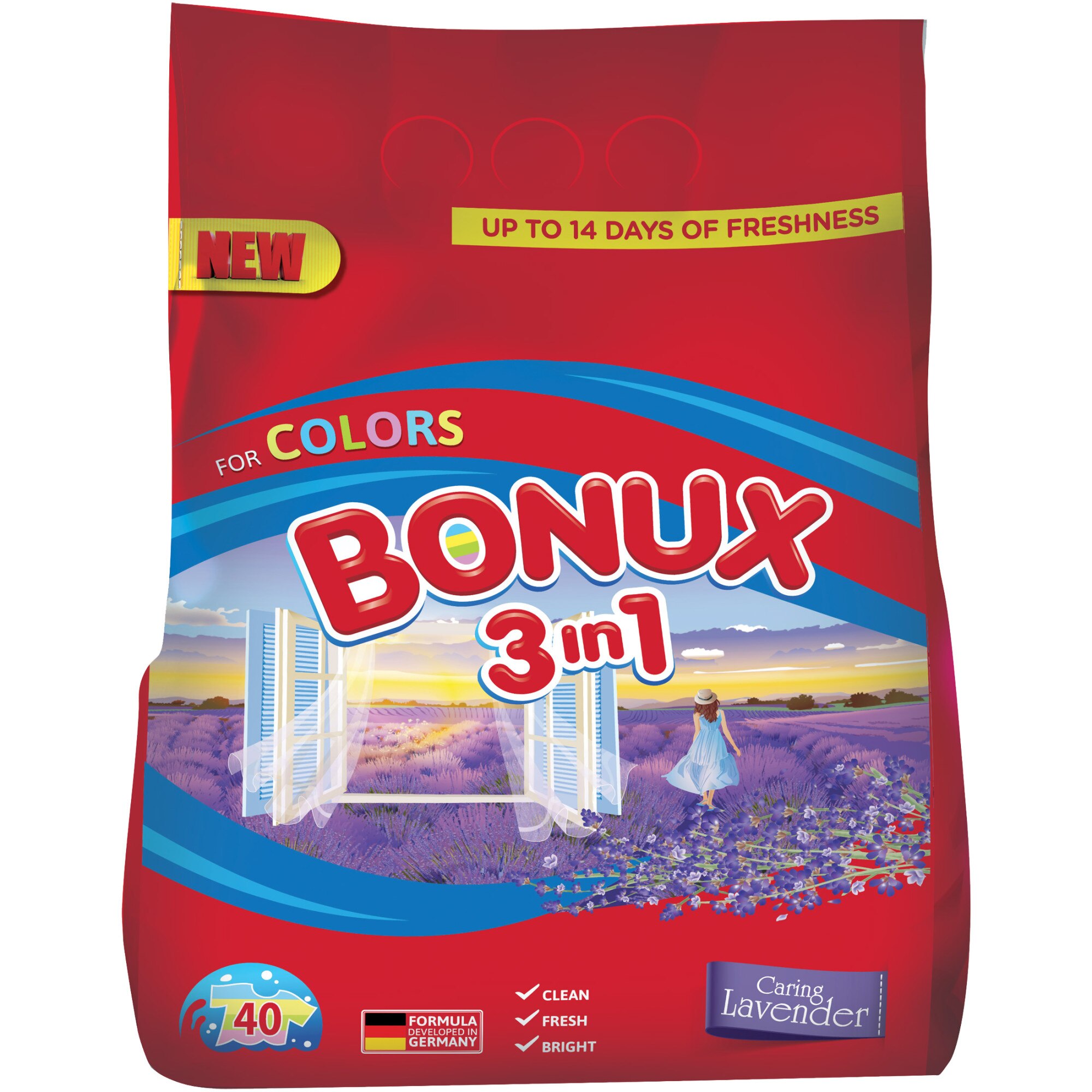 Detergent automat Bonux 3in1 Color Lavanda, 40 spalari, 4 kg