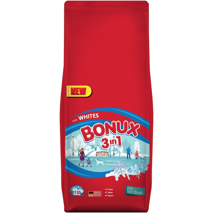 Detergent automat Bonux 3in1 Ice Fresh, 130 spalari, 13 kg