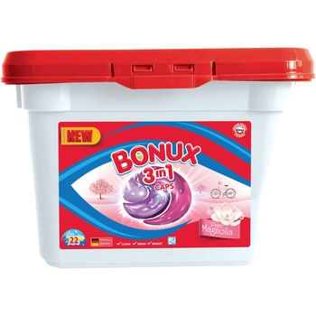 Detergent capsule Bonux 3in1 Pure Magnolia, 22 spalari, 22 buc Detergent capsule Bonux 3in1 Pure Magnolia, 22 spalari, 22 buc