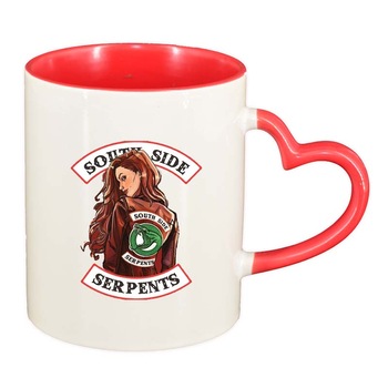 Cana Riverdale, South Side Serpents, interior rosu, maner inima, 330ml, D1313 Cana Riverdale, South Side Serpents, interior rosu, maner inima, 330ml, D1313