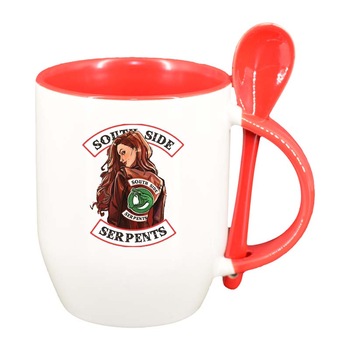 Cana Riverdale, South Side Serpents cu lingurita, interior rosu, 330ml, D1313 Cana Riverdale, South Side Serpents cu lingurita, interior rosu, 330ml, D1313