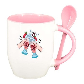 Cana Riverdale, South Side Serpents cu lingurita, interior roz, 330ml, D1315 Cana Riverdale, South Side Serpents cu lingurita, interior roz, 330ml, D1315