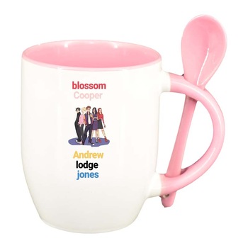 Cana Riverdale, South Side Serpents cu lingurita, interior roz, 330ml, D1319 Cana Riverdale, South Side Serpents cu lingurita, interior roz, 330ml, D1319