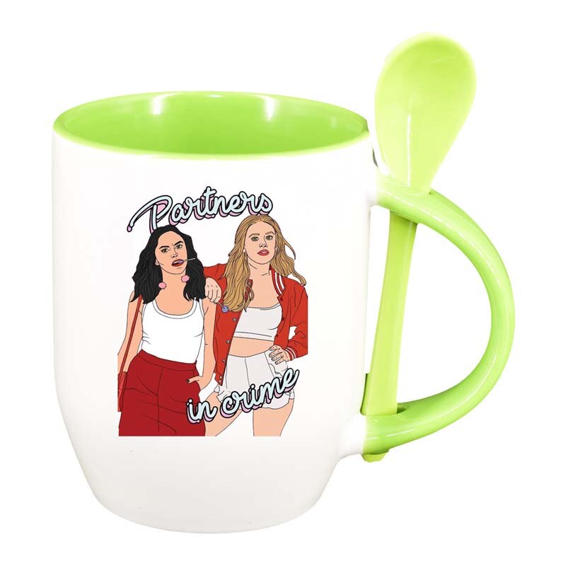 Cana Riverdale, South Side Serpents cu lingurita, interior verde deschis, 330ml, D1316