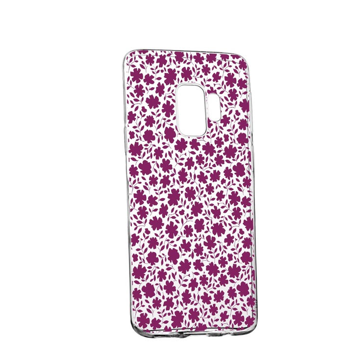Husa Flowers Pattern, pentru Samsung Galaxy J4 2018, rezistenta la uzura, anti-alunecare, din silicon Premium, 627
