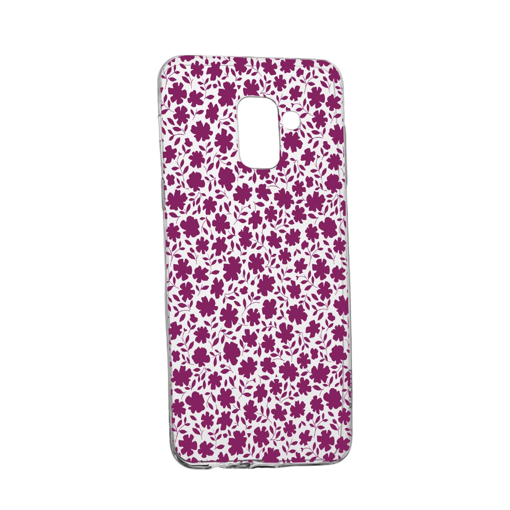 Husa Green Flowers Pattern, pentru Samsung Galaxy A6 2018, rezistenta la uzura, anti-alunecare, din silicon Premium, 632