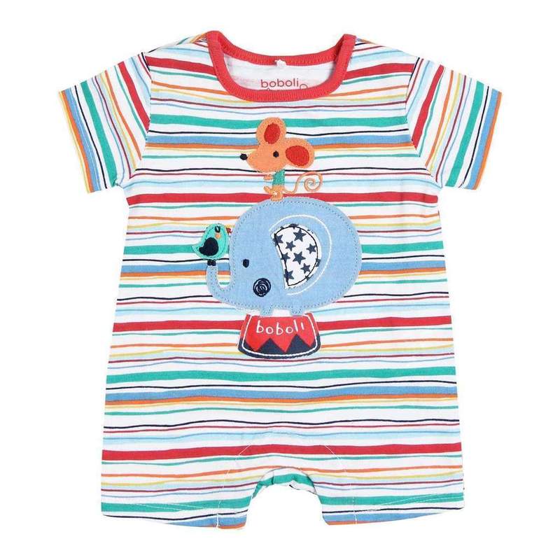 Salopeta Boboli bebe , aplicatie elefant, multicolor, 3 luni