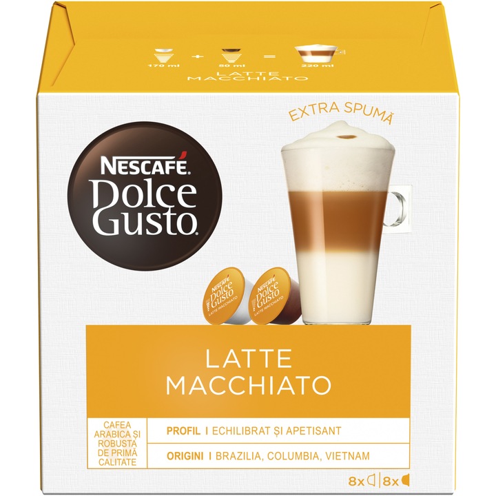 Capsule Nescafé Dolce Gusto Latte Macchiato, 16 capsule, 183.2g